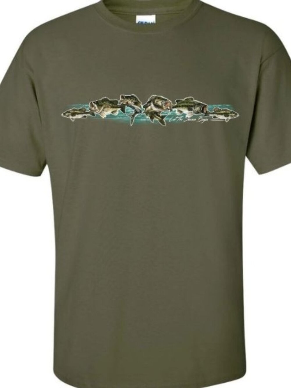 Bass Fishing Graphic T-Shirt, Jumping Fish Water Splash Illustration Tee